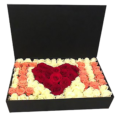 Фото товара 101 роза в коробке "I love you" в Запорожье
