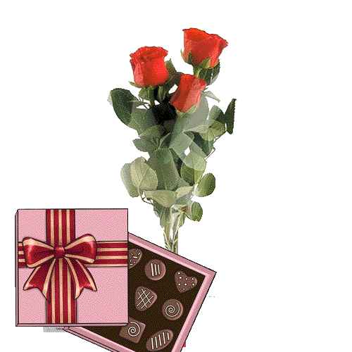 Фото товара 3 красные розы с конфетами в Запорожье