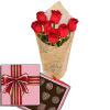 Фото товара 7 красных роз с конфетами в Запорожье
