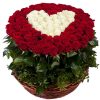 Фото товара 101 роза сердце в корзине в Запорожье