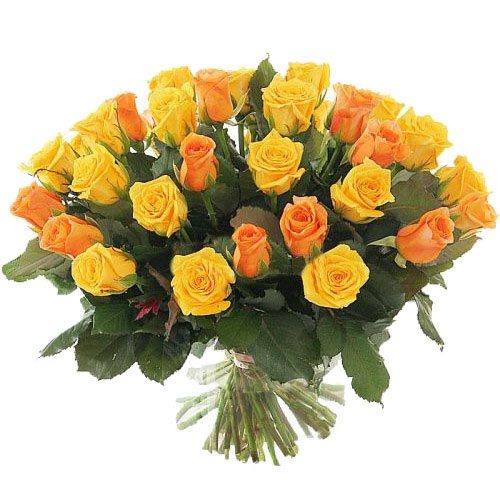 Фото товара 51 желтая и кремовая роза в Запорожье