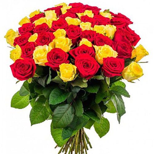 Фото товара 51 роза красная и желтая в Запорожье
