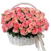 букет 51 роза "Джумилия" в корзине