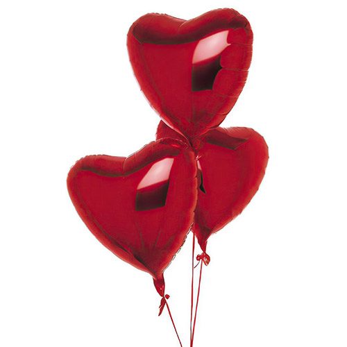 Фото товара 3 фольгированных шарика в форме сердца в Запорожье