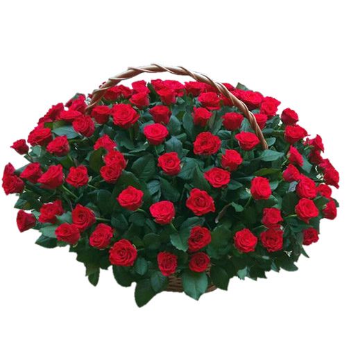 Фото товара 101 красная роза в корзине в Запорожье