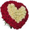 Фото товара Сердце 101 роза белая, красная в Запорожье