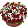 Фото товара 100 красно-белых роз в корзине в Запорожье
