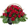 Фото товара 100 алых роз "Пламя" в корзине в Запорожье