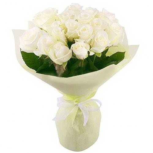 Фото товара 19 білих троянд в Запорожье