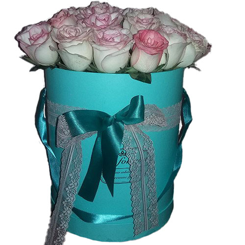 Фото товара 21 элитная розовая роза в коробке в Запорожье