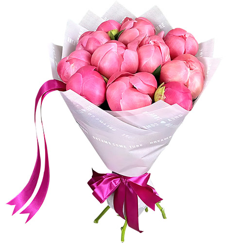 Фото товара 11 розовых пионов в Запорожье