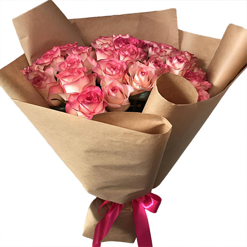 Фото товара 25 розовых роз в Запорожье