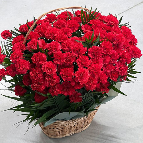 Фото товара 100 гвоздик в корзине в Запорожье